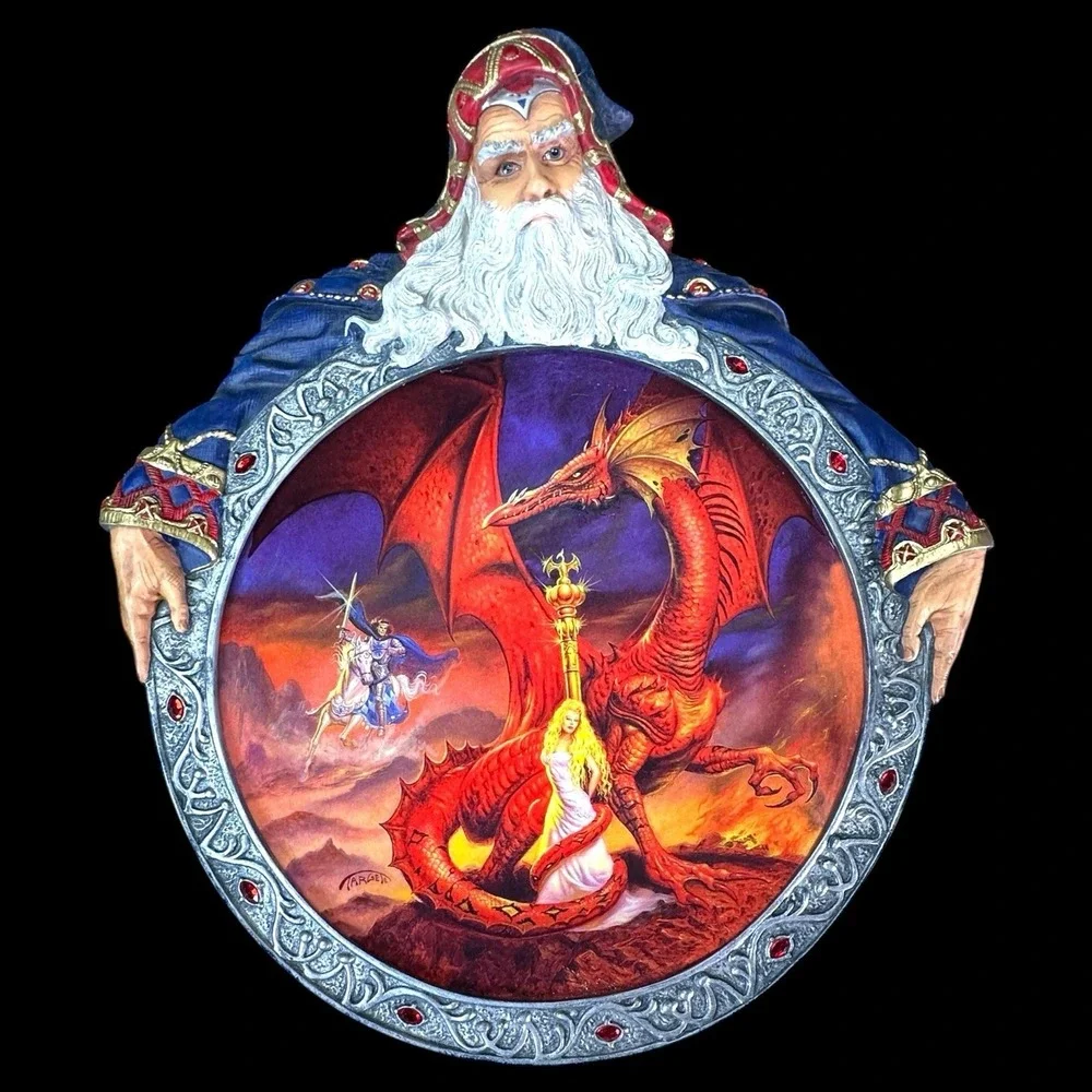 Bradford Exchange Visions of the Sorcerer Plates Set of‎ 4 Fantasy Decor